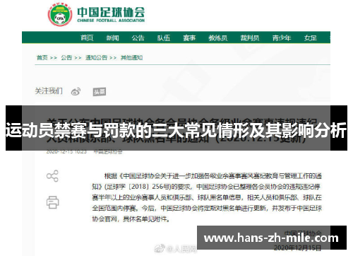 运动员禁赛与罚款的三大常见情形及其影响分析